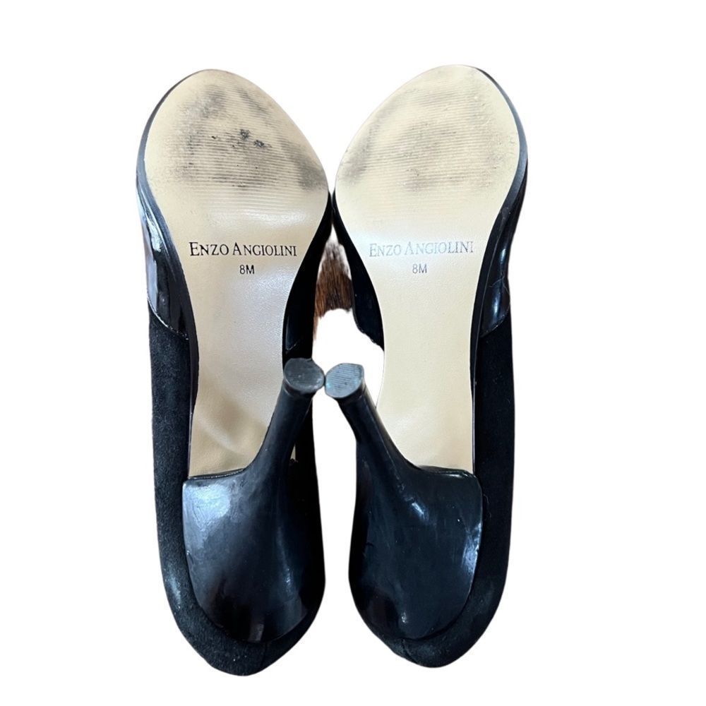 Good🎉 Condition ENZO ANGIOLINI open toed black heels, size 8 - Picture 6 of 10